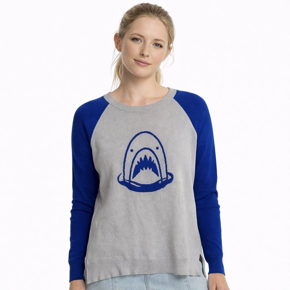 Blue and Gray Shark Sweater